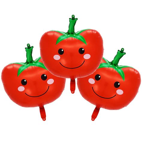 PRICES MAY VARY. 【What will you get】：Vegetable-themed balloons 3pcs Tomato balloons with cute Tomato appearance. Each package includes 3 Tomato Foil balloons with 1 style of Pattern in total. 【Applicable occasion】：These Tomato balloons are perfect for birthday parties, graduation ceremonies, baby showers, weddings, bachelorette parties, Vegetable-themed parties, Tomato parties, summer parties, Hawaiian parties, and other cheerful occasions. They can create a happy atmosphere, and also they can b Birthday Decorations Balloons, Vegetable Decoration, Decorations Balloons, Themed Decorations, Kids Gift Guide, Graduation Ceremony, Themed Birthday Party, Bachelorette Parties, Summer Parties