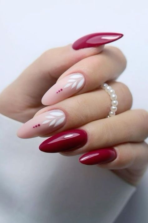 Nail February Ideas, Subtle February Nails, Simple February Nails Almond, February Almond Nails, Feb Nails 2024, Nails February 2024, February Nail Inspo 2024, Nails Inspiration 2024, Valentine’s Day Nails Red