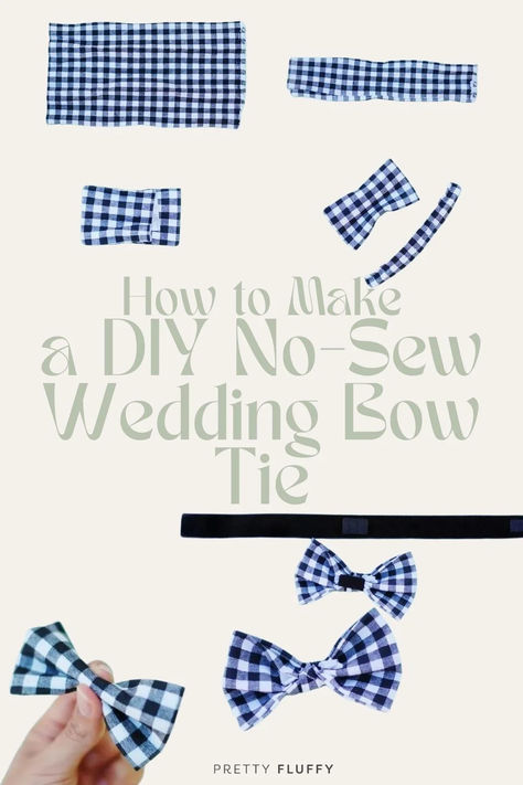 DIY No-Sew Wedding Bow Tie | Wedding Accessories for Dogs Bow For Dog Collar Diy, Dog Collar Bow Tie Diy, Bow Ties For Dogs How To Make, Dog Bow Ties Diy Free Pattern, Dog Bowtie Pattern, Dog Bows Diy, Diy Dog Bow Tie, Dog Bow Tie Diy, Dog Bow Tie Pattern