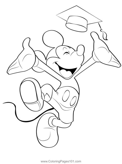 Mickey Mouse Graduation Coloring Page Graduation Activities Preschool, Graduation Coloring Pages Free Printable, Mickey Graduation, Mickey Mouse Graduation, Mickey Minnie Outline Tattoo, Mickey Mouse Colouring Sheet, Graduation Coloring Pages, Mickey Mouse Outline Shirt, Preschool Mouse