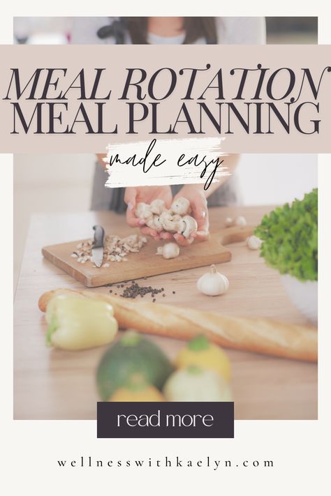 The secret to making dinner time easy is simplifying our meal planning.. rather than making a new recipe every single night, we cook our favorites week after week. This not only eliminates decision fatigue, but lowers our grocery bill, and food waste.  meal rotation meal plan, easy meal planning, budget friendly meal plan Meal Planning Family Of Four, Monthly Rotating Meal Plan, Meal Rotation Menu Planning, Prometabolic Dinner, Rotating Meal Plan, Dinner Planning Weekly, Meal Plan For The Week, Easy Meal Planning, Time Saving Tips