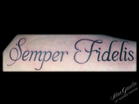 Semper Fidelis Tattoo, Semper Fi Tattoo, Word Tattoos On Arm, Usmc Tattoo, Couple Matching Tattoo, Semper Fidelis, Marine Mom, Semper Fi, Matching Tattoo