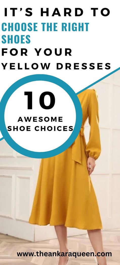 A young woman with a cropped head wears a mustard  yellow dress Yellow Dress Ideas, Mustard Dress Outfit, Yellow Dress Outfits, Colour Shoes, Yellow Dress Outfit, Mustard Colored Dress, Mustard Yellow Dress, What Shoes To Wear, Yellow Outfits