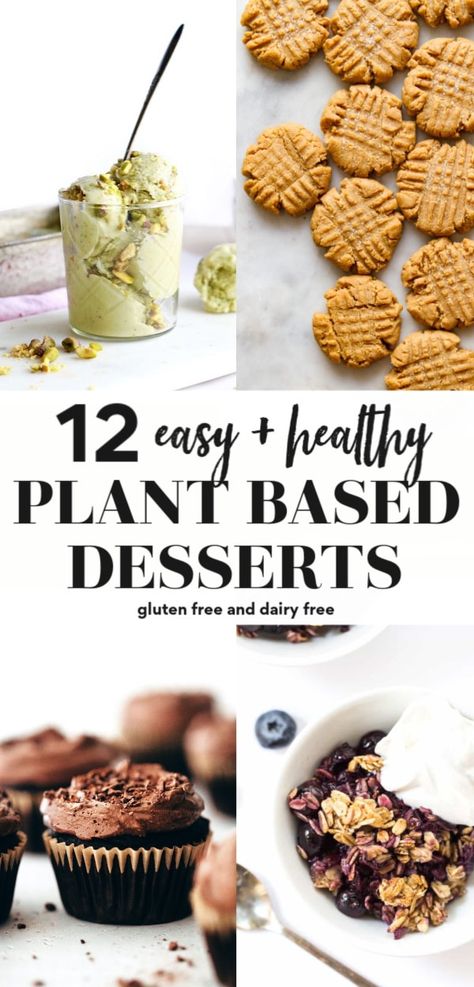 Healthy Plant Based Desserts, Plant Based Cookies, Whole Food Desserts, Plant Based Dessert Recipes, Dessert Pie Recipes, Vegan Peanut Butter Cookies, Plant Based Desserts, Easy Vegan Dessert, Vegetarian Desserts