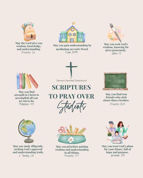 Scriptures For Students, Christian Tips, Prayer For Students, Cute Bibles, Divine Wisdom, Parenting Knowledge, Biblical Teaching, Womens Bible Study, Christian Bible Study