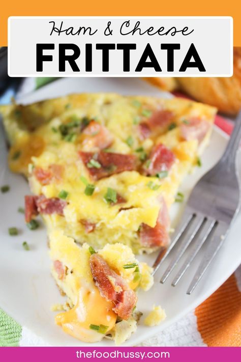 Ham Frittata, Frittata Recipes Breakfast, Fritata Recipe, Best Pork Recipe, Holiday Leftovers, Savory Cheese, Cheese Frittata, Colby Jack, Easy Cheese