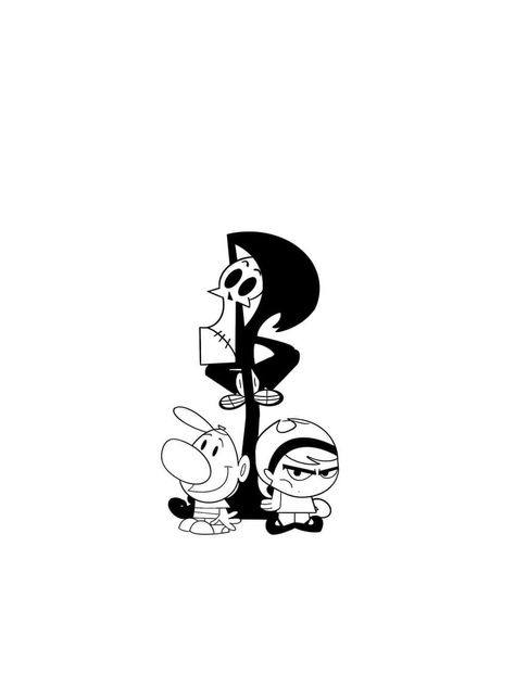 Billy And Mandy Tattoo Ideas, Leg Tattoo Sketch, Billy And Mandy Tattoo, Ed Edd And Eddy Tattoo, Pirografo Ideas, Cartoon Network Tattoo Ideas, Cartoon Network Tattoo, Tattoos Outline, Adventure Tattoo