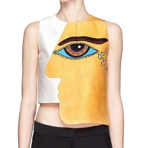 Cubism Fashion, Detail Couture, Interior Studio, Painted Clothes, 2020 Fashion, Mode Inspo, Cubism, Top Sleeveless, Mode Inspiration