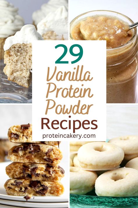 Vanilla Protein Powder Recipes, Protein Powder Desserts, Desserts Vanilla, Vegan Protein Cookies, Healthiest Protein Powder, Protein Cupcakes, Protein Baking, Snacks And Desserts, High Protein Desserts