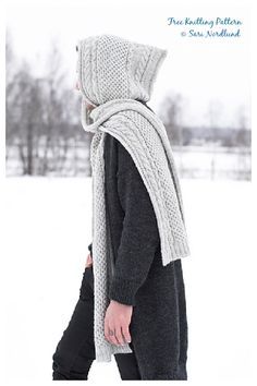 Knitted Scarf With Hood, Scarf Hoodie Pattern, Knit Cloak Pattern Free, Hoodie Scarf Knitting Pattern, Knot Scarf Pattern Free, Knit Cloak Pattern, Hood Scarf Knitting Pattern, Knit Hood Pattern Free, Knitted Hooded Scarf Pattern Free