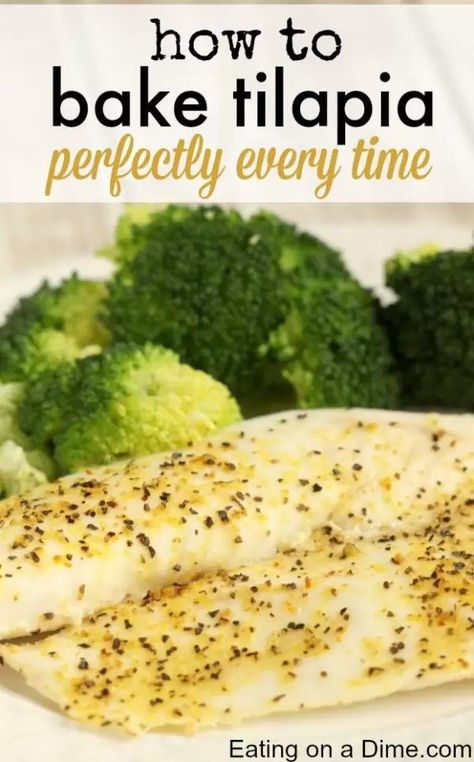 Baked Lemon Pepper Tilapia, Talapia Ideas Baked, Cooking Tilapia In Oven, Swai Recipes, Easy Baked Tilapia, Lemon Pepper Tilapia, How To Cook Tilapia, Tilapia Recipes Healthy, Healthy Tilapia