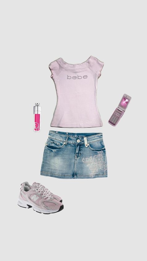 Mcbling, Y2k, Summer, Girly outfit 💋 Summer Mcbling Outfits, Mcbling Outfits, Mcbling Y2k, Girly Outfit, Y2k Summer, Y2k Outfits, Skirt Outfit, Girly Outfits, Skirt