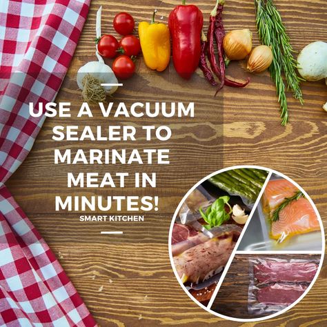 Use A Vacuum Sealer To Marinate Meat In Minutes! Vacuum Seal Steak Marinade, Pork Loun, Quick Steak Marinade, Souper Cubes, Easy Steak Marinade Recipes, Food Saver Vacuum Sealer, Marinade Flank Steak, Steak Marinade Recipes, Meat Marinade