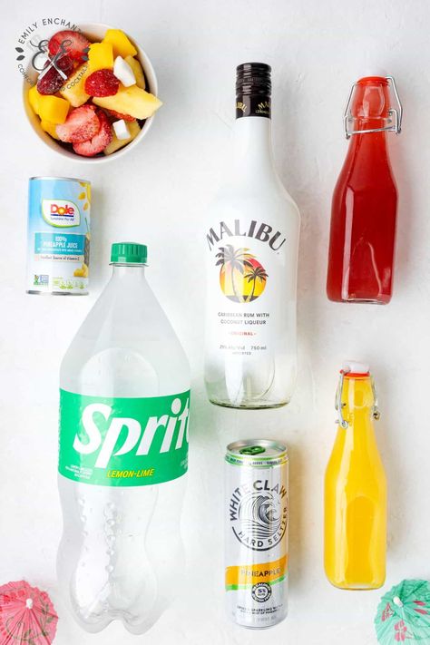 Most Refreshing Beach Bucket Cocktail - Fun Pool Party Drink Beach Theme Cocktail Party, Bucket Drinks Alcohol Party Ideas, Beach Bucket Drinks, Luau Party Drinks, Beach Alcoholic Drinks, Bucket Cocktails, Campfire Drinks, Bucket Drinks, Fruity Summer Drinks