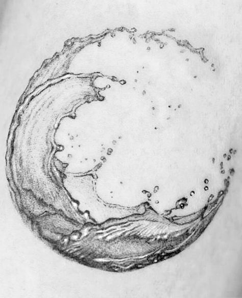 Moon With Waves Tattoo, Be Like Water Tattoo, Water Moon Tattoo, Flowing Water Tattoo, Water Wave Tattoo, Moon And Sea Tattoo, Moon Wave Tattoo, Moon And Ocean Tattoo, Zee Tattoo