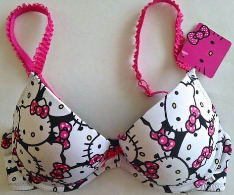 daily posts! on Instagram: “i still haven’t been able to find a hello kitty bra :(( i’ve looked everywhere” Hello Kitty Bras, Kitty Clothes, Hello Kitty Clothes, Pretty Bras, Hello Kitty Sanrio, Bra Sets, Cute Bras, Cute Lingerie, 2000s Fashion Outfits