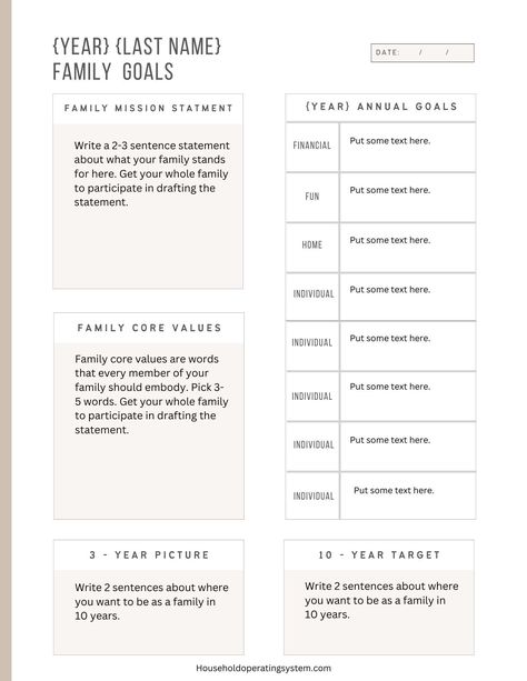 #Goal_Tracker_Template #Family_Mission_Statement #Annual_Goals #Family_Mission_Statements Goal Tracker Template, Family Mission Statement, Annual Goals, Family Mission Statements, Family Mission, Purposeful Life, Goals Template, Tracker Template, Goal Planner