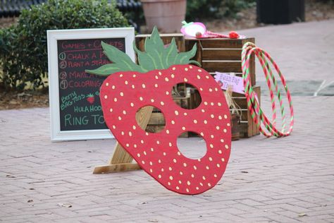 strawberry bean bag target Birthday Strawberries, First Birthday Activities, Farmers Market Birthday Party, Turning Three, Baby First Birthday Themes, Strawberry Shortcake Birthday, Strawberry Shortcake Party, First Birthday Games, Strawberry Decorations