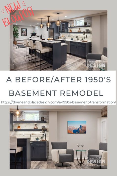 Before and after images of a recently completed basement makeover are included in my most recent blog post. 1950s Basement, Basement Transformation, Basement Remodeling Before And After, Basement Games, Basement Makeover, Basement Remodel, Basement Design, Living Environment, Basement Remodeling