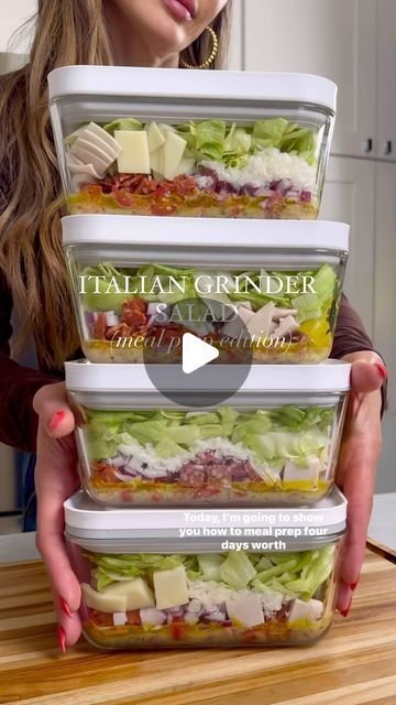 Deli Turkey Salad, Salads For Lunch Meal Prep, Simple Meal Prep Salad, Salad Container Ideas, Easy Meal Prep Salad Ideas, Sub In A Tub Salad Meal Prep, Salad Kits Ideas, Salad Box Ideas, Salad Diet 7 Day