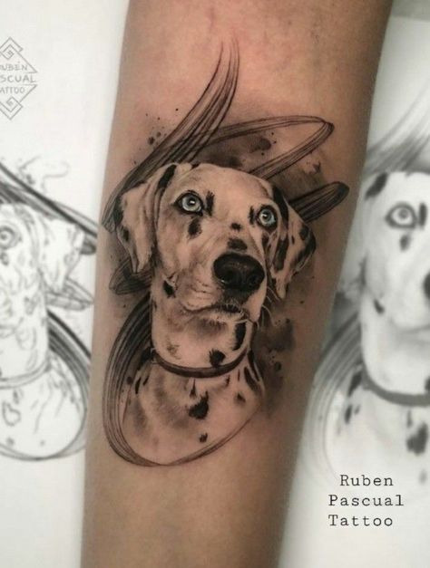 It's no secret that most of us could scream our love for our pets out loud on the streets. So what better love statement other than carrying their portraits on our skin? Chest Tattoo Birds, Seven Tattoo, T Tattoo, Dog Portrait Tattoo, Pug Tattoo, Dog Memorial Tattoos, Timeless Tattoo, Finger Tattoo For Women, Marvel Tattoos