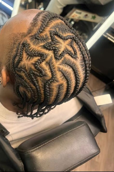 Star Cornrows Men, Chrome Heart Braids, Heart Braided Hairstyles, Cornrows With Heart, Natural Cornrow Hairstyles, Men's Braids, Cornrow Braids Men, Fade Haircut Curly Hair, New Braided Hairstyles