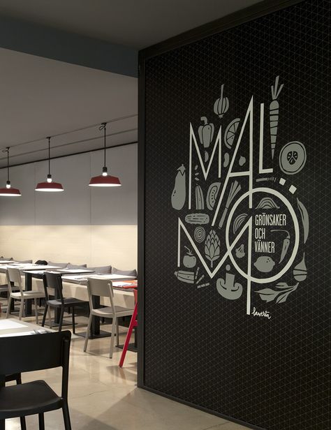 Wayfinding Signage, Environmental Design, Environmental Graphics, Signage Design, Chalkboard Art, Display Design, Wall Graphics, Cafe Design, A Restaurant