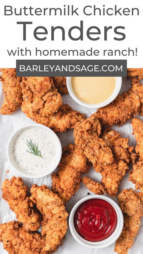 Buttermilk Fried Chicken Tenders, Buttermilk Marinade, Homemade Buttermilk Ranch, Buttermilk Chicken Tenders, Homemade Chicken Tenders, Chicken Strip Recipes, Homemade Fried Chicken, Fried Chicken Strips, Breaded Chicken Tenders