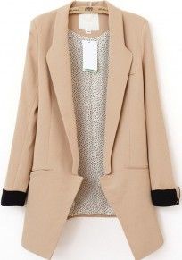 Young Professional Fashion, Long Suit, Khaki Blazer, Khaki Jacket, Stylish Work Attire, Beige Jacket, Lapel Jacket, Khaki Fashion, Open Front Blazer