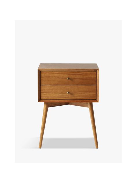 west elm Mid-Century Bedside Table, FSC Certified (Eucalyptus) at John Lewis & Partners West Elm Bedroom, Wide Bedside Table, Wall Mounted Bedside Table, West Elm Mid Century, Midcentury Bedside Table, West Elm Coffee Table, Bedroom End Tables, Mid Century Bedside, Walnut Bedside Table