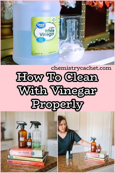 Do you use vinegar around your home? While it has important uses, it is often used wrong causing damage to surfaces which will cost you money in the long run. Learn from a chemist how to use vinegar properly! Vinegar Cleaning Hacks, Clean With Vinegar, Thanksgiving Budget, Natural Recipes, Garden Remedies, Vinegar Uses, Cleaning Blinds, Vinegar Cleaning, Hard Water Stains