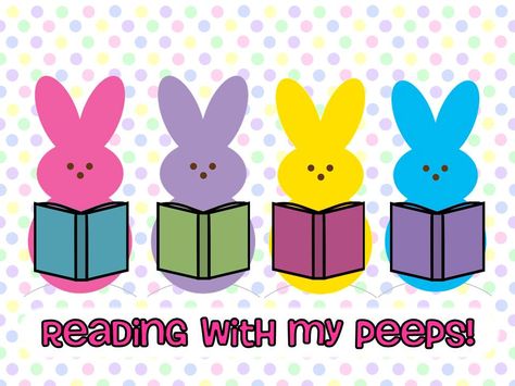 Smithville Elementary Library: Reading With My Peeps! This could be a cute spring bulletin board! Book Cutout, Decorate Book, Spring Library, Library Day, Easter Bulletin Boards, Volunteer Ideas, School Library Displays, Library Bulletin Board, Reading Bulletin Boards