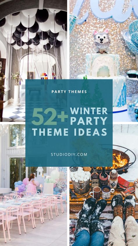 52 Unique Winter Party Themes - Studio DIY Winter Birthday Themes, Schnee Party, Winter Wonderland Party Theme, Unique Birthday Party Ideas, Birthday Themes For Adults, Winter Dinner Party, Winter Party Themes, Winter Birthday Parties, Adult Party Themes