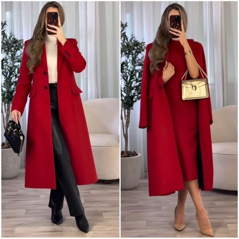 Red wool coat