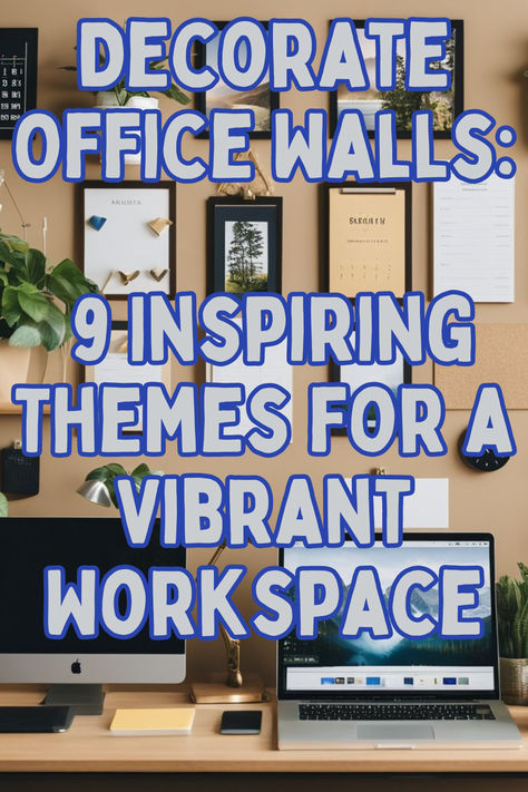 framed art as decorations on an office wall Office Themes Work, Wall Decor Office Business, How To Decorate An Office Wall, Focal Wall Office, School Office Wall Decor Ideas, Office Wall Decoration Ideas, Plant Themed Office, Cubicle Theme Ideas, Summer Office Decor