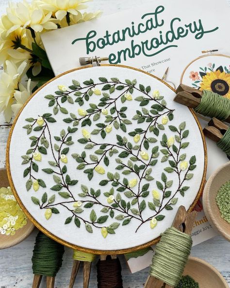 Jennifer Jones (@bloomheirloomcompany) • Instagram photos and videos Embroidery Video, Botanical Embroidery, Clothes Embroidery Diy, Embroidery Leaf, Simple Hand Embroidery Patterns, Floral Embroidery Patterns, Sewing Crafts Tutorials, Diy Embroidery Patterns, Embroidery Book