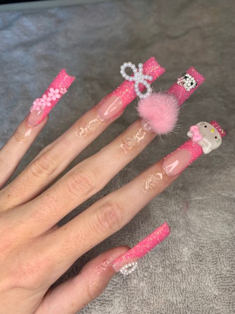 2000 Nails, Fye Nails, Fresh Nail, 2022 Nails, Kitty Nails, Kitty Art, Grunge Nails, Videos Cooking, Cute Acrylic Nail Designs