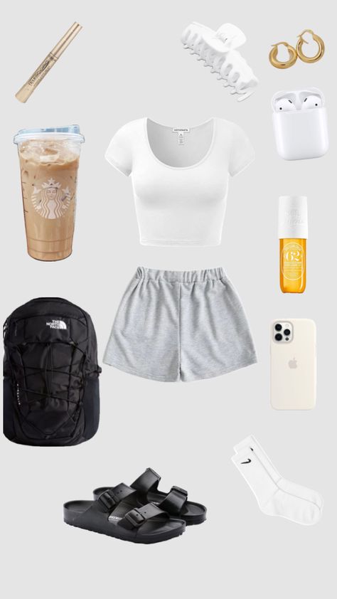 Outfits For First School Day, Cute Everyday Outfits Shorts, School Outfits 2023 Summer, Summer Outfit Inspo 2023 Casual, Middle School Outfits Shorts, Cute Outfits For School Hot Weather, Summer Outfits Back To School, Casual School Outfits Summer Shorts, Comfy School Outfits Shorts