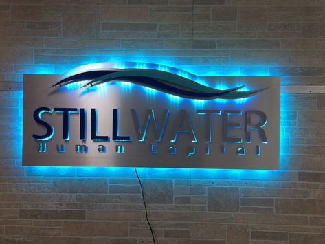 Metal Logo Sign, Ruangan Studio, Illuminated Signage, Led Sign Board, Signage Board, Front Wall Design, Signage Signs, Sign Board Design, Shop Signage