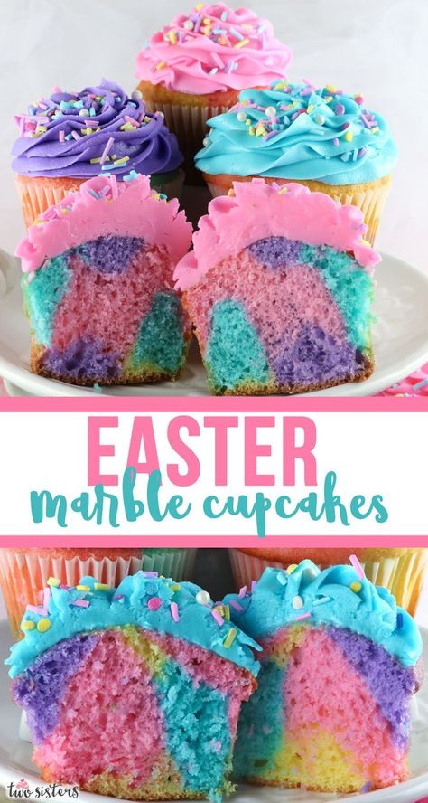 Celebration Marble Cupcakes | Recipe | Easter cakes, Easter dessert, Easter sweets Marble Cupcakes, Yummy Easter Desserts, Easter Deserts, Easter Fun Food, Easter Cupcake, Easter Snacks, Easter Sweets, Easter Desserts Recipes, Kid Desserts