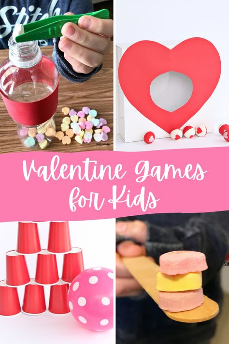 157 Sweet Valentines Games for Kids - Fun Party Pop Valentines Kids Games, Valentines Games For Couples, Kids Valentine Party, Valentines Class Party, Valentine's Day Party Games, Valentine Party Game, Games For Kids Classroom, Valentine Bingo, Kindergarten Valentines