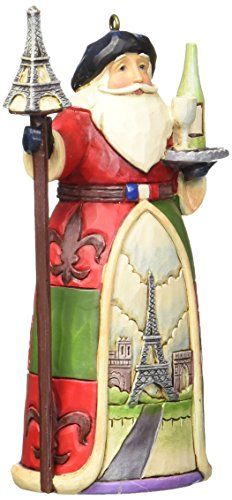 Jim Shore for Enesco Heartwood Creek French Santa Ornament 425Inch >>> Read more  at the image link. French Santa, Folk Art Designs, Resin Hanging, French Christmas, Christmas Hanging, Jim Shore, List Of Artists, Santa Ornaments, Department 56