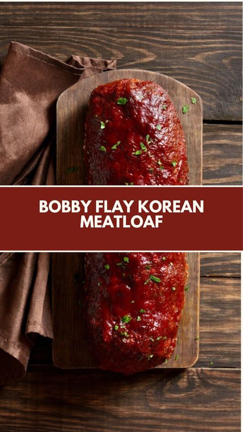 Bobby Flay’s Korean Meatloaf combines ground pork, beef, and flavorful ingredients like gochujang, soy sauce, and shiitake mushrooms. With a cooking time of 1 hour and servings for 6 people, it’s a delicious twist on a classic dish. Korean Meatloaf, Ground Pork And Beef, Bobby Flay Recipes, Meatloaf Dinner, Mushroom Stroganoff, Paella Recipe, Pickled Radishes, Shiitake Mushrooms, Corn Beef And Cabbage