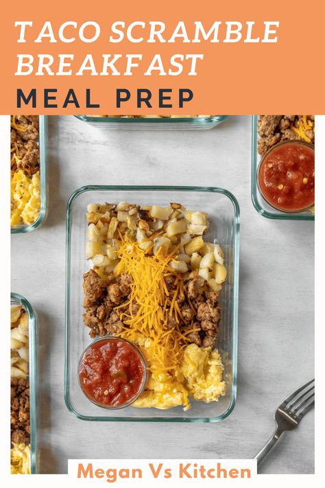 This Taco Scramble is the perfect breakfast meal prep to start off every morning on the right foot. You'll never have to worry about eating a healthy and filling breakfast with this recipe! Breakfast Scramble Meal Prep, Turkey Scramble, Taco Scramble, Healthy Filling Breakfast, Popular Breakfast Recipes, Gluten Free Brunch, Breakfast Scramble, Easy Breakfast Smoothies, Healthy Brunch Recipes