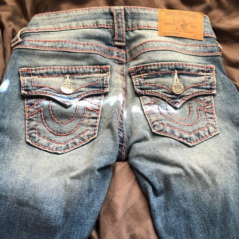 Brand New True Religion Jeans Skinny Cute With Pink Pink True Religion Jeans, Birthday Ramos, Cute Y2k Outfits, Baddie Era, Xmas Clothes, Bootcut Jeans Outfit, Tuxedo Women, Xmas Outfits, Style Bundle