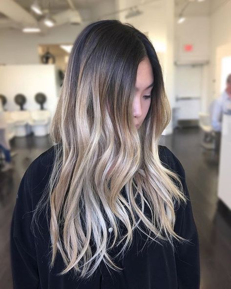 Asian Blonde Balayage, Asian Blonde, Balayage Asian Hair, Blonde Asian Hair, Color Melting Hair, Baylage Hair, Balayage Straight Hair, Balayage Hair Dark, Brunette Balayage Hair