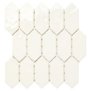 Transitional Tile, Bathroom Accent Wall, White Mosaic, Ceramic Mosaic Tile, Mosaic Pieces, Hexagonal Mosaic, Mosaic Wall Tiles, Mosaic Flooring, Diamond Mosaic