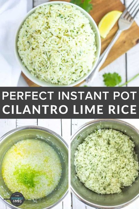 Copycat Chipotle Rice, Chipotle Lime Rice, Instant Pot Cilantro Lime Rice, Rice In The Instant Pot, Chipotle Rice, Lime Rice Recipes, Copycat Chipotle, Cilantro Rice, Cooking Jasmine Rice