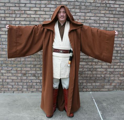 Question for anyone who has sewn a Jedi Robe Jedi Costume Diy, Jedi Robe Pattern, Cloak Tutorial, Obi Wan Kenobi Costume, Jedi Cloak, Godmother Costume, Star Wars Sewing, Star Wars Costumes Diy, Jedi Tunic