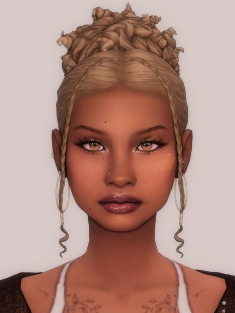 Sims Hairstyles, Afro Hair Sims 4 Cc, Sims 4 Afro Hair, Sims 4 Curly Hair, Sims 4 Piercings, Sims 4 Black Hair, Sims 4 Tsr, Mod Hair, Sims 4 Family